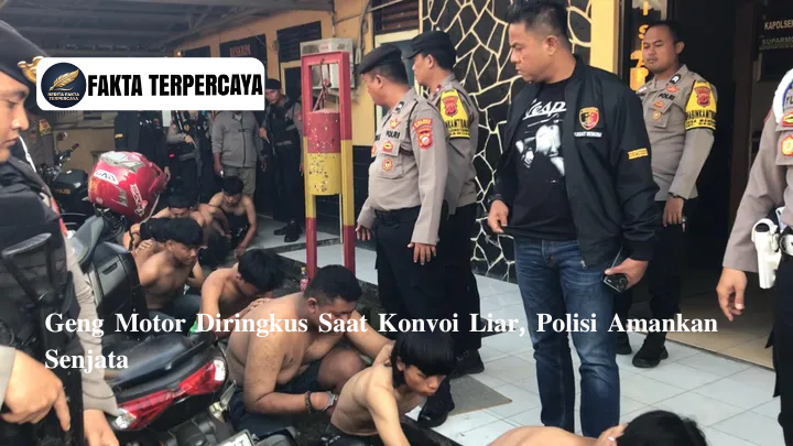Geng Motor Diringkus Saat Konvoi Liar, Polisi Amankan Senjata